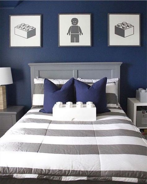 Lego Themed Bedroom, Brother Room, Thomas Bedroom, Boys Bedroom Colors, Lego Bedroom, Boys Bedroom Ideas, Teenager Bedroom Boy, Boys Bedroom Makeover, Boy Rooms