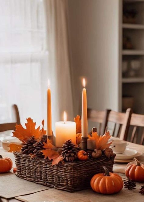 Cute Fall Table Decor, Minimal Fall Centerpieces, Fall Centerpieces For Coffee Table, Kitchen Autumn Decor, Rectangle Table Centerpieces For Home, Mums Centerpiece Wedding, Autumn Home Decor Diy, Autumn Centerpieces For Table, Table Setting Fall