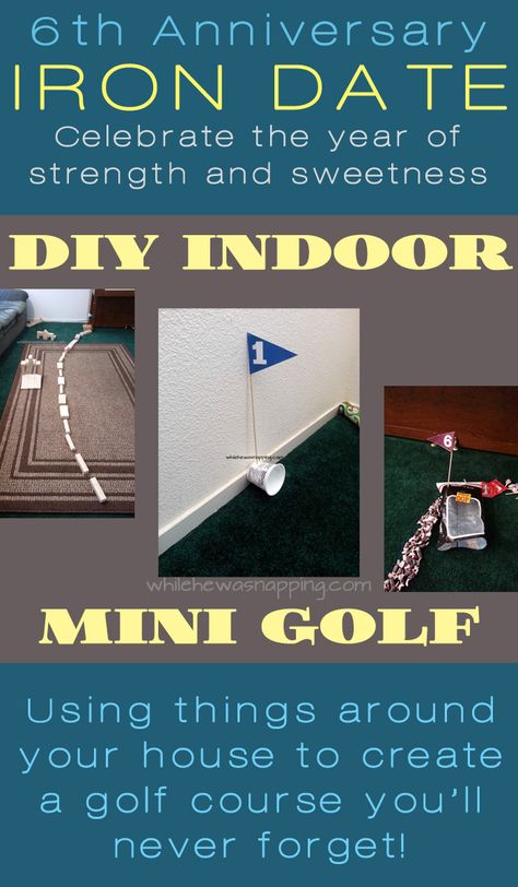 Make a DIY mini golf course for a stay-at-home date or when you need to distract the kids for a while when playing outside isn't an option. Diy Mini Golf, Free Date Night Ideas, Free Date Night, Mini Golf Games, Indoor Mini Golf, Winter Date Ideas, Cobra Golf, Golf Diy, Miniature Golf Course