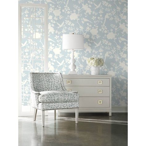 Lillian August Luxe Haven 18' L x 27" W Smooth Peel and Stick Wallpaper Roll | Wayfair Toile Peel And Stick Wallpaper, Lining Dresser Drawers, Lillian August, Sandberg Wallpaper, Blue Toile, Chinoiserie Wallpaper, Smooth Walls, Room Wallpaper, Wallpaper Roll