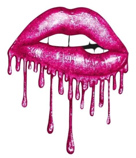 Lip Artwork, Lips Art Print, Dripping Lips, Lip Wallpaper, Hot Pink Lips, Lipstick Designs, Lip Cosmetics, Lips Print, Lip Designs