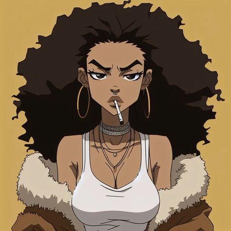 naomi kingsley as a boondocks character boondocks pfp anime profile picture @naokingsley Boondocks Oc, Boondocks Characters, Dope Cartoons, Black Couple Art, Images Kawaii, Black Cartoon Characters, Black Art Painting, Cartoon Profile, Dope Cartoon Art