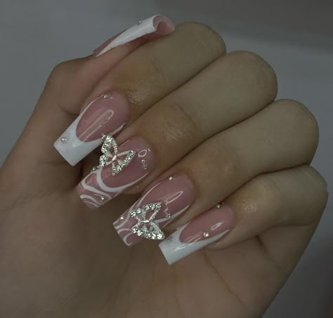 French Square Nails Design, Preppy Nails, Quinceanera Nails, Cruise Nails, Image Nails, Retro Nails, French Manicure Nails, Aesthetic Nails, Gel Nails Diy