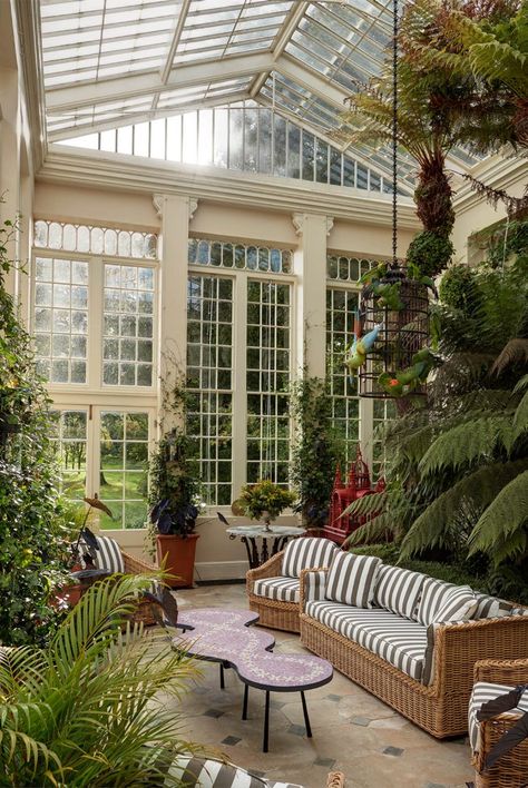 Somerset Estate - Studio Indigo | Luxury Interior Designers & Architects | London Manor House Interior, Wicker Garden Furniture, Conservatory Design, English Manor Houses, English Manor, Sunrooms, Country Estate, Manor House, Glass House