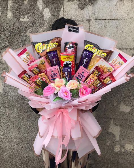 Snacks Bouquet, Bucket Balon, Valentines Bouquet, Snack Bouquet, Food Bouquet, Valentine Bouquet, Kue Ulang Tahun, Bouquets, Amethyst