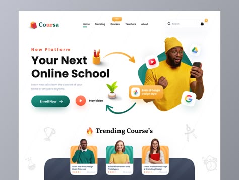 Dribbble Web Design, Web Design 2022 Trends, Educational Websites Design, Web Design 2022, School Web Design, Web Design School, Web Design Inspiration Layout, Desain Ux, Web Design Ux Ui