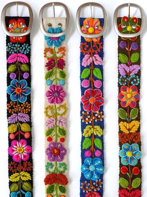 Hantverk Diy, Embroidery Belt, Embroidered Belt, Embroidered Wool, 자수 디자인, Embroidery Inspiration, Embroidery And Stitching, Handmade Home, Embroidery Art