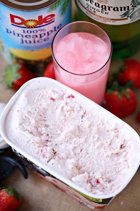 Kid-Friendly Strawberry Punch Recipe - California Unpublished Pink Baby Shower Punch, Strawberry Punch Recipes, Italian Cream Soda Recipe, Pink Lemonade Punch, Ice Cream Punch, Strawberry Lemonade Punch, Homemade Punch, Punch Recipes For Kids, Strawberry Punch