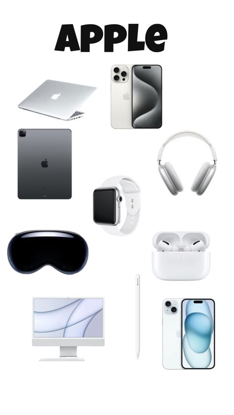 Newest Apple Products, Apple Products Aesthetic, Apple Electronics, School Backpack Essentials, All Apple Products, Ipad Essentials, Apple Headphone, Tech Aesthetic, Cool Toys For Girls