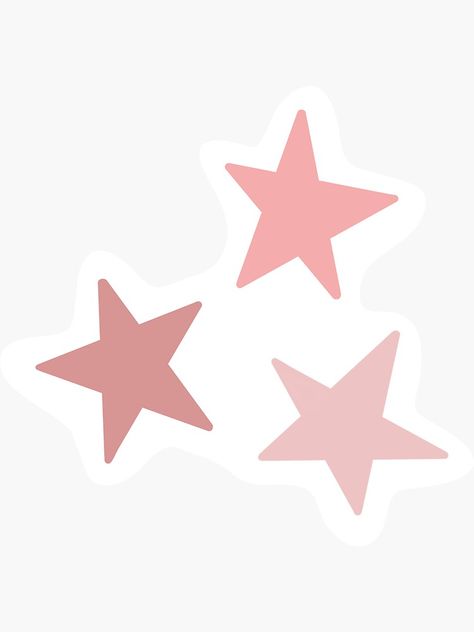 "three stars pink" Sticker by robinverheul | Redbubble Pink Digital Stickers, Pink Design For Scrapbook, Pink Star Sticker, Stickers Rosa, Pink Aesthetic Stickers, Neutral Stickers, Girly Stickers, Desktop Aesthetic, Blue Stickers