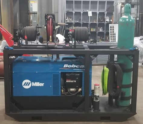 Custom Mobile Welder Rig for Miller Bobcat - 425 Fab Division Welding Skid, Portable Welder, Welding Trailer, Welding Table Diy, Welding Trucks, Mobile Welding, Welder Generator, Welding Rig, Cool Welding Projects