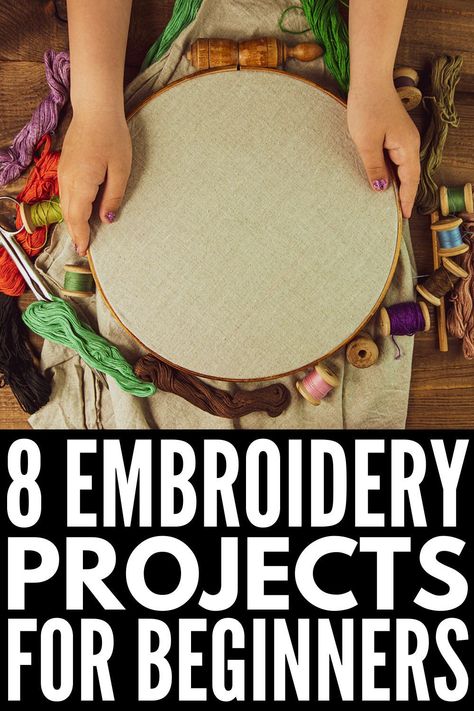 8 Step-by-Step Embroidery Tutorials for Beginners | If you want to learn how to embroider, this collection of embroidery designs, patterns, and projects is just what you need. We've included a list of embroidery essentials, a tutorial to teach you basic embroidery stitches, and 8 hand embroidery ideas that are equal parts easy and beautiful. From flowers and leaves, to cursive letters and modern lettering designs, to hand border embroidery for clothing, this post has it all! Simple Hand Embroidery Patterns Free Printable, Pinbroidery Patterns Free Printable, Beginner Hand Embroidery Patterns Flowers, Flower Sewing Pattern Hand Embroidery, Hand Embroidery Patterns Free Printable Bee, Embroidery Essentials, Beginning Embroidery, Hand Embroidery Letters, Stitches Embroidery