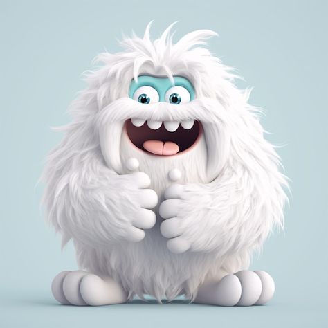 A white cute monster yeti with a big white coat giving a thumbs up Cute Yeti, Snow Monster, Logo Psd, Free Business Card Mockup, Cute Monsters, Business Card Maker, Flyer Maker, Card Banner, White Coat