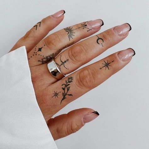 Moon Sun Finger Tattoo, Toe Tattoos, Tiny Finger Tattoos, Tattoo Tiny, Pumpkin Tattoo, Organic Tattoo, Finger Tattoo For Women, Finger Tats, Hand And Finger Tattoos