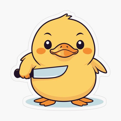 Get my art printed on awesome products. Support me at Redbubble #RBandME: https://www.redbubble.com/i/sticker/Duck-Holding-Knife-by-Atlantico54/161535983.O9UDB?asc=u Duck Holding Knife, Knife Sticker, Holding Knife, Plastic Stickers, Decorate Notebook, Animal Stickers, Coloring Stickers, Sticker Collection, Printable Stickers