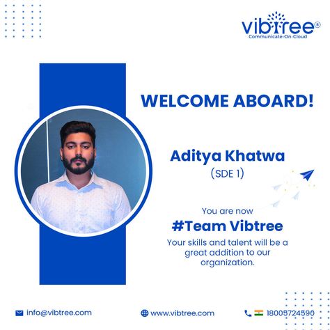 It’s amazing to have such a young, fresh, and talented new member as part of our team. Hope we can together take the company to new heights. Welcome Aboard! #vibtree #communicateoncloud #welcome #TeamVibtree Welcome Poster Design, Digital Marketing Design, Welcome Card, Graphic Ideas, Birthday Flyer, Welcome Aboard, Welcome Poster, Marketing Design, Business Flyer