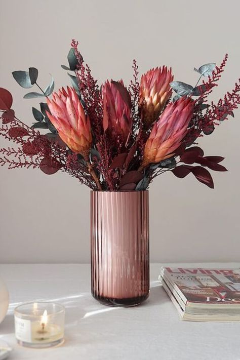 Flowers With Eucalyptus, Preserved Flower Bouquet, Protea Flowers, Letterbox Flowers, Protea Flower, Flower Subscription, Flower Delivery Service, Rose Orange, Preserved Flowers