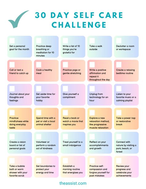 The Assist 30 Day Self Care Challenge 30 Day Self Care Challenge For Women, 30 Days Challenge Self Care, 30 Day Self Care Challenge, 30 Day Self Care, August Challenge, Self Care Challenge, Safe House, Wellness Challenge, 21 Day Challenge