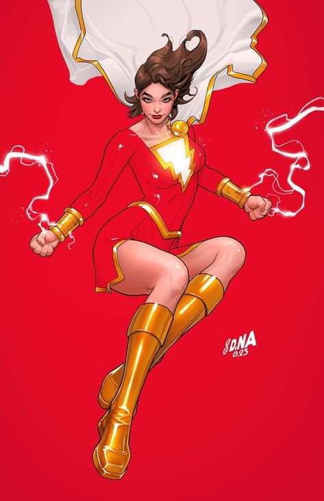 Mary Marvel by David Nakayama David Nakayama, Mary Marvel, Captain Marvel Shazam, Dc Comics Girls, Dc Comic Books, Arte Dc Comics, Comics Artist, Dc Comics Artwork, Superhero Comics