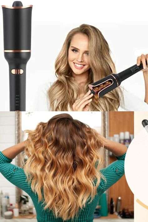 Befirys Automatic Curling Iron Fast Heating Auto Rotating Curling Wand with Adjustable 4 Temperature Anti-Scald Auto Shut-Off Auto Hair Curler for Long Hair Beach Waves Styles Black. The buckle closure also makes it easy to put on and remove the cover. Long Hair Beach Waves, Hair Beach Waves, Curlers For Long Hair, Easy Curly Hair, Hair Iron Curls, Automatic Curling Iron, Beach Wave Hair, Curling Wand, Styling Iron