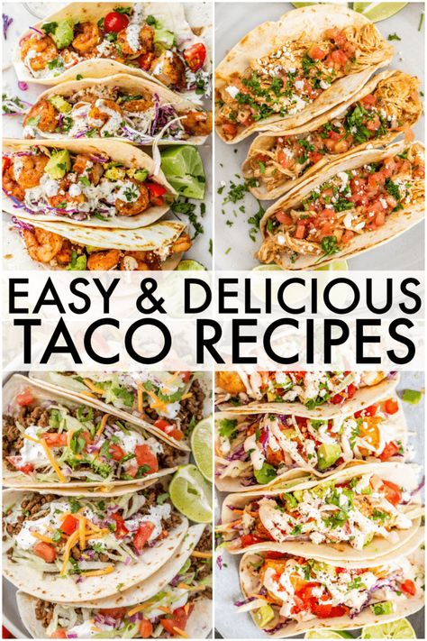 Best Chicken Taco Recipe, Best Taco Meat Recipe, Recipes Tacos, Easy Fish Taco Recipe, Ground Chicken Tacos, Taco Tuesday Recipes, Types Of Tacos, Easy Fish Tacos, Easy Taco Recipes