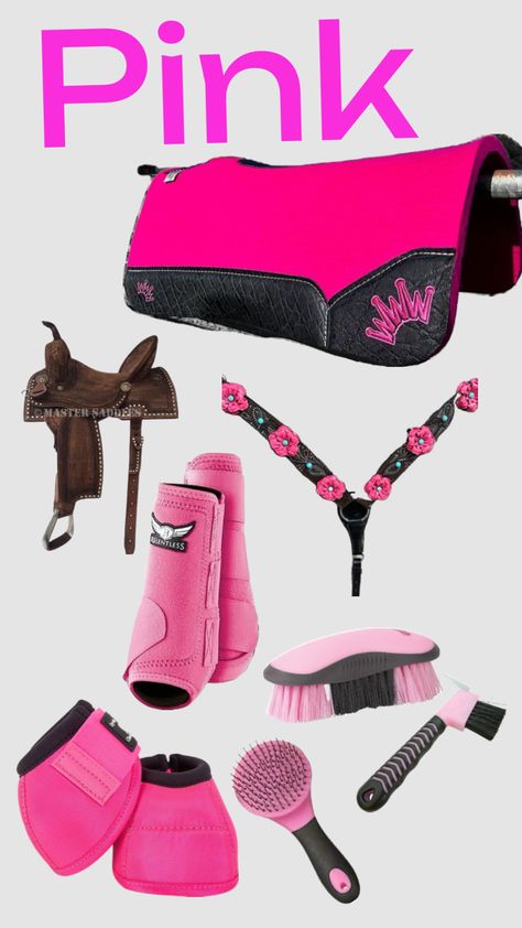 #pink #horse #western #tacksets Western Horse Tack Turquoise, Western Tack Sets, Barrel Racing Tack Sets, Barrel Racing Tack Rodeo, Western Spurs, Western Spurs Straps, Pink Horse, Barrel Racing Tack, Horse Western