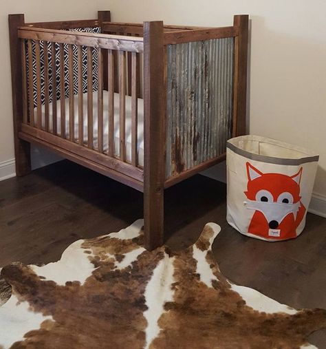 Baby Cribs Diy, Homemade Crib, Cribs Diy, Cribs For Small Spaces, Rustic Baby Cribs, Crib Makeover, Crib Diy, Rustic Crib, Farmhouse Cribs