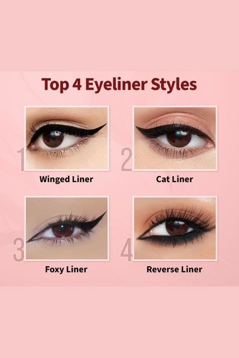 Foxy Liner, Cat Liner, Hooded Eye Makeup Tutorial, Makeup Order, Beginners Eye Makeup, Simple Makeup Tips, Eyebrow Makeup Tips, Eyeliner Styles, Eye Makeup Techniques