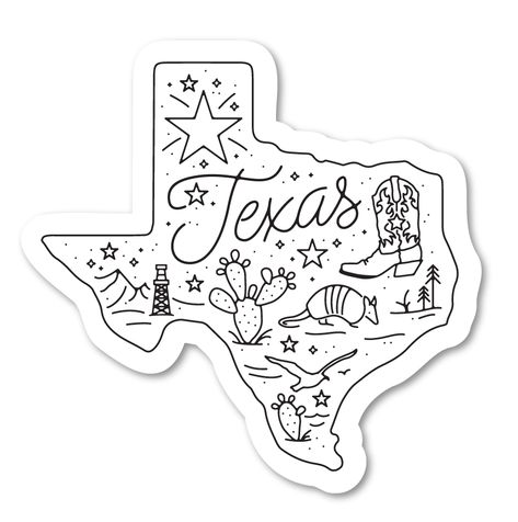 Around Texas Decal - Made in Texas Co. Texas Illustration, Texas Quotes, Texas Logo, Texas Outline, One Direction Drawings, Texas Theme, Cowboy Theme Party, Texas Tattoos, Dream Ideas