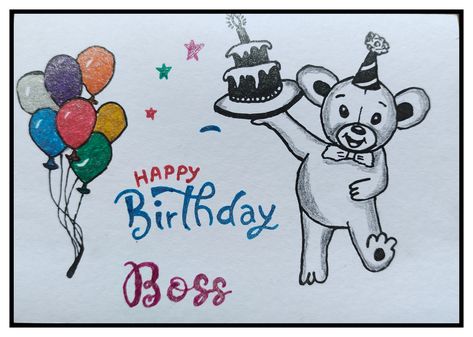 #drawing #birthday Boss Drawing, Drawing Birthday, Happy Birthday Boss, Happy Birthday, Drawings, Birthday