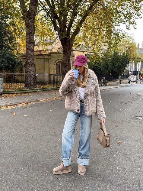 Grey Faux Fur Coat curated on LTK Fur Coat And Hat Outfit, Faux Fur Coat Outfit Casual, Faux Fur Bucket Hat Outfit, Cropped Fur Coat Outfit, Grey Fur Coat Outfit, Fur Bucket Hat Outfit, Bucket Hat Outfit Winter, Faux Fur Coat Outfit, Fur Coat Outfit Casual