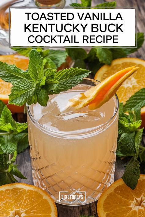 Toasted Vanilla Kentucky Buck Cocktail Recipe Vanilla Crown Recipes, Kentucky Lemonade Cocktail, Vanilla Whiskey Drinks, Crown Royal Vanilla Recipes, Kentucky Buck Cocktail, Crown Vanilla, Vanilla Drinks, Foo Foo, Whisky Drinks