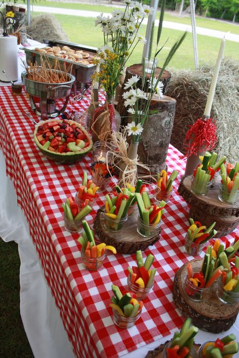 Appetizer table Hillbilly Party Food, Country Themed Birthday Party, Cowboy Themed Party, Hillbilly Party, Country Birthday Party, Appetizer Table, Trash Party, Appetizers Table, Country Birthday