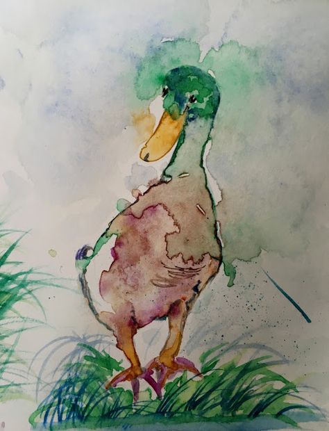 Myiphonepics Akvarel Illustration, Natural Form Art, Duck Art, Watercolor Paintings Easy, Mallard Duck, Watercolor Inspiration, Watercolor Bird, Mallard, Abstract Painting Acrylic