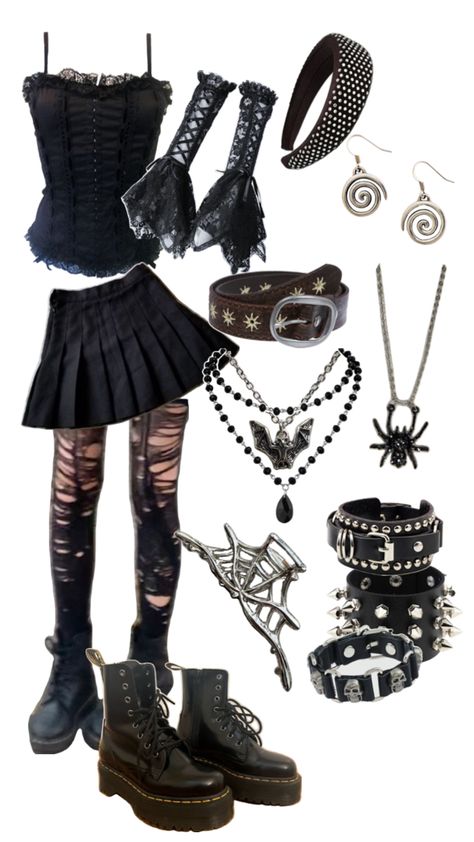 Emo Grunge Outfits, Mall Goth Outfits, Mall Goth Aesthetic, Goth Outfit Inspo, Goth Outfit, Scene Outfits, Outfit Inspo Summer, Gothic Clothes, Goth Women