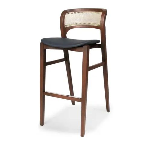 Nemesis Rattan Bar Stool Mid Century Bar Stools, Rattan Counter Stools, Rattan Bar, Rattan Bar Stools, Bar Stools With Backs, Stools With Backs, Leather Company, Hotel Bar, Contract Furniture