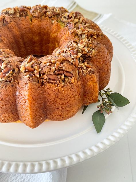 Bacardi Rum Cake is a scrumptious bundt cake made from a box mix. This is the best cake to come out of a box! And it is an easy recipe too! Homemade Rum Cake From Scratch, Rum Cake From Box Cake, Easy Bundt Cake Recipes Boxes, Rum Bundt Cake Recipes From Mix Boxes, Boozy Bundt Cake Recipes, Bundt Cake Recipes From Mix Boxes, Rum Cake Mini Bundt, Bacardi Rum Cake Recipe, Bacardi Chocolate Rum Cake