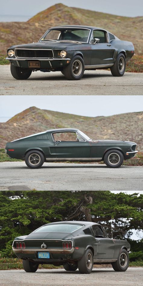 Original 1968 Ford Mustang Bullitt Sold For Millions. Steve McQueen's iconic ride is now the most expensive muscle car sold at auction. Bullitt Mustang, Mustang 67, Ford Mustang 1968, 1968 Ford Mustang Fastback, Long And Winding Road, Ford Mustang Classic, Ford Mustang Bullitt, 1968 Ford Mustang, Mustang Bullitt