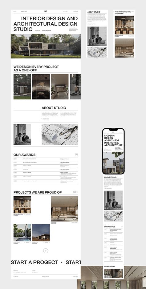 Slider Website Design, Grey Website Design, Why Choose Us Section Web Design, About Us Page Web Design, Interior Design Website Inspiration, Architecture Webdesign, Minimalism Web Design, Architecture Landing Page, Architect Website Design