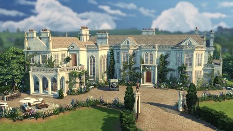 Sims 4 Packs, Gothic Exterior, Manor Exterior, Manor House Plans, Countryside Estate, Gothic Manor, British Manor, Gothic Mansion, Victorian Manor