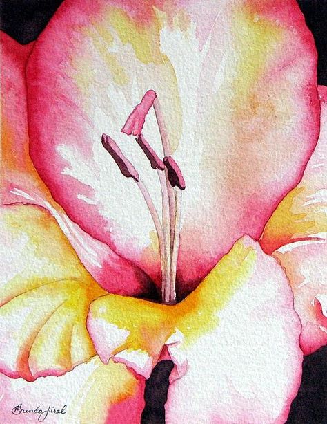 Watercolor: "Up Close and Personal"  Artist/copyright: Brenda Jiral Natural Form Artists, Natural Forms Gcse, Close Up Art, Lilies Drawing, Natural Form Art, Nature Art Prints, Flower Art Drawing, Natural Flowers, Flower Watercolor