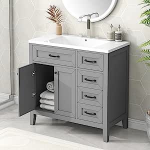 Bathroom vanity Bathroom Cabinet With Drawers, 36 Inch Bathroom Vanity, 36 Bathroom Vanity, White Bathroom Cabinets, Freestanding Bathroom Cabinet, Cabinet With Drawers, Basin Sink Bathroom, Bathroom Vanity With Sink, Vanity With Sink