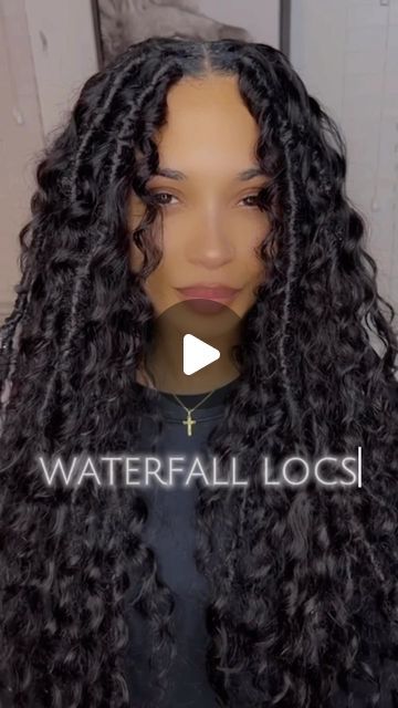 Bonita Locs on Instagram: "Waterfall Locs Tutorial on sale 🚨🚨 the best technique, learn and add it to your service 😍 You can also purchase this tutorial for your stylist or yourself to do at home 😍 saved lives is also incudes and you get 30 days to watch the lives💕 Link in bio to purchase. Goes back to $400 on Monday the Juneteenth sale!! #waterfalllocs #locsstylist #locsclass #fauxlocs" Waterfall Locs Crochet, Waterfall Locs Tutorial, Butterfly Faux Locs Hairstyles, River Locs Hairstyles, Boho Locs Tutorial, Loc Crochet Hairstyles, Crochet Locs Hairstyles, Faux Locs With Curls, Waterfall Locs