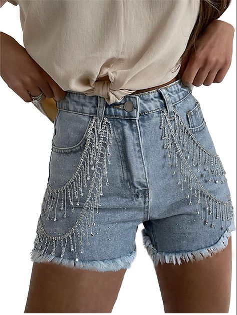 Stagecoach Festival, Taylor Swift Eras Tour Outfits, Fringe Shorts, Fringe Jeans, Gingham Shorts, Eras Tour Outfits, Black Jean Shorts, Chic Type, Free People Top