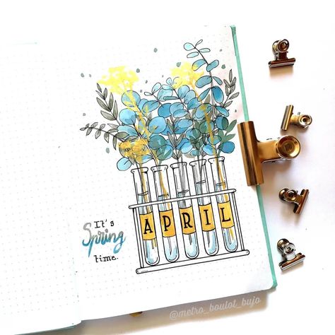 Bullet Journal Headings, Golden Watercolor, April Bullet Journal, Bullet Journal Headers, Hello April, Bullet Journal 2019, Bullet Journal Paper, Bullet Planner, Bullet Journal Mood