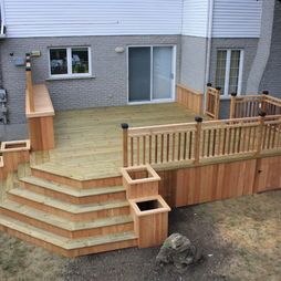 Spaces Decks Design, Pictures, Remodel, Decor and Ideas - page 49 Deck Benches, Patio Deck Designs, Wooden Deck, Deck Stairs, Mobile Office, Deck Plans, Decks Backyard, Outside Living, Diy Deck