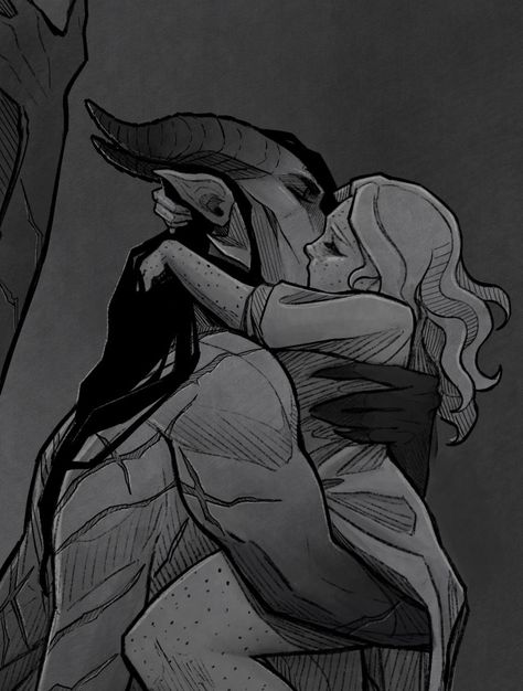 Demon Lover Art, Atomen Webtoon, Monster X Human Ship Art, Monster And Human Couple, Human X Monster Couple, Monster X Human Art, Monster X Human Ship Dynamic, Monster Lover Art, Size Difference Couple Art