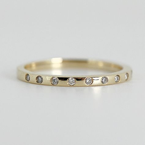 Thick Gold Wedding Band With Small Diamonds, Flush Diamond Wedding Band, Flush Set Diamond Band, Flush Set Wedding Band, Gold Wedding Bands With Diamonds, Thick Gold Wedding Band, Diamond Stacking Band, Thick Wedding Bands, Flush Set Diamond