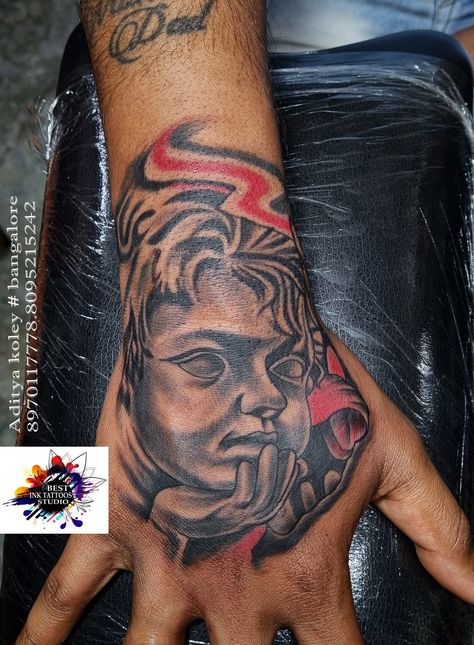 Best hand tattoo,hand tattoo, face tattoo Chunky Hand Tattoo, Angle Hand Tattoo, Hard Hand Tattoos Men, Gangsta Hand Tattoos, Hand Tattoos Black Man, Most Hated Tattoo, Angel Tattoo Hand, Hood Hand Tattoos, Fear None Hand Tattoo