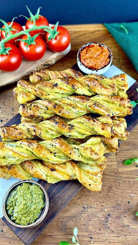 Izabella Jakubec on Reels | Pesto Twists, Eggplant Antipasto Recipe, Bread Twists, Food Reels, Savory Puff Pastry, Pesto Bread, Twisted Recipes, Anti Inflammation, Gluten Free Pizza